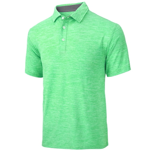 Geeksport Mens Golf Polo Shirt Short Sleeve Casual Polo Shirt for Men Performance Moisture-Wicking Cationic Shirt Casual Sports Tennis T-Shirts Green M