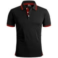thumbnail image 1 of Geeksport Polo Shirts for Men Short Sleeve Solid Color Causal Collared Golf Tennis T-Shirt Men's Golf Polo Shirts Business Polo Shirts black red L, 1 of 7