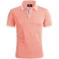 thumbnail image 1 of Geeksport Polo Shirts for Men Short Sleeve Solid Color Causal Collared Golf Tennis T-Shirt Men's Golf Polo Shirts Business Polo Shirts coral red M, 1 of 8