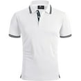 thumbnail image 1 of Geeksport Polo Shirts for Men Short Sleeve Solid Color Causal Collared Golf Tennis T-Shirt Men's Golf Polo Shirts Business Polo Shirts white and black M, 1 of 9