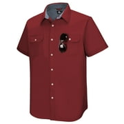 SCODI Solid Color Work Shirt for Men Regular Fit Short Sleeve Casual Button Down Shirts