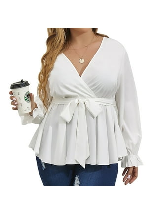 Fall Shirts Women, Women's Cute Puff Long Sleeve Babydoll Tops Square Neck  Casual Solid Flowy Peplum Chiffon Blouses Coffee : : Clothing,  Shoes & Accessories