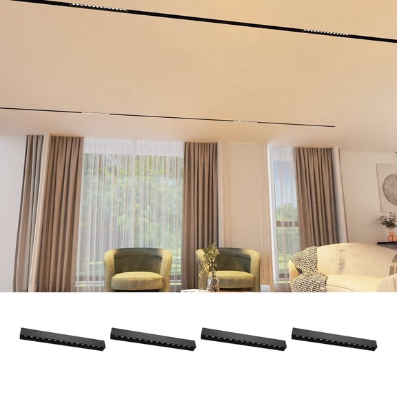 SCON 15W Adjustable CCT Linear LED Spotlight Lamp Head 4-Pack, 24V Magnetic Track Head, 3000K-4000K-6000K for Recessed/Ceiling Track Lighting Systems, Track Lighting Fixture for Kitchen Living Room