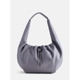 thumbnail image 1 of Scoop Women's Faux Leather Chain Drawstring Bag, Frost Gray, 1 of 6