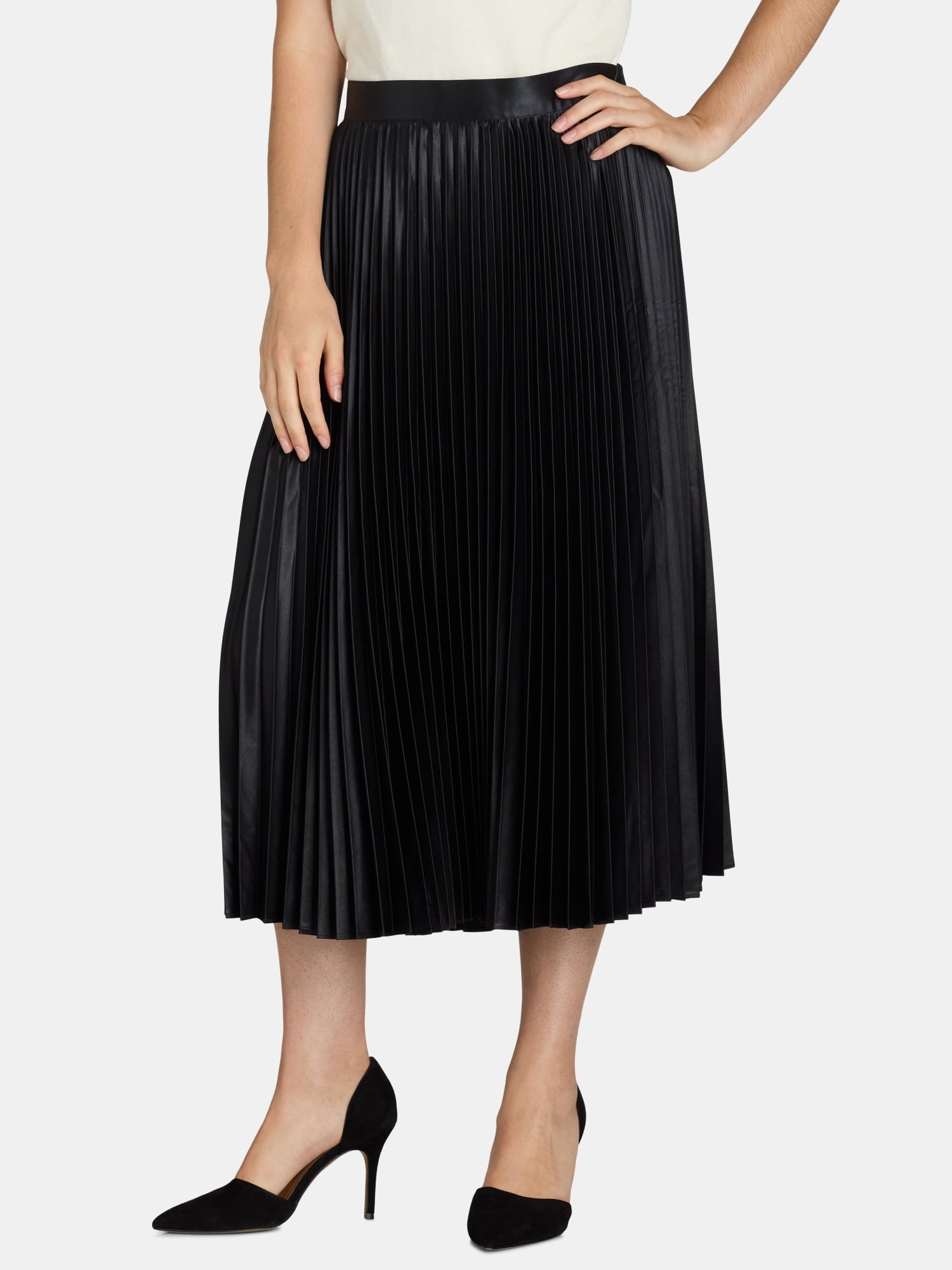 Free Assembly Metallic Maxi Skirt A-Line Style