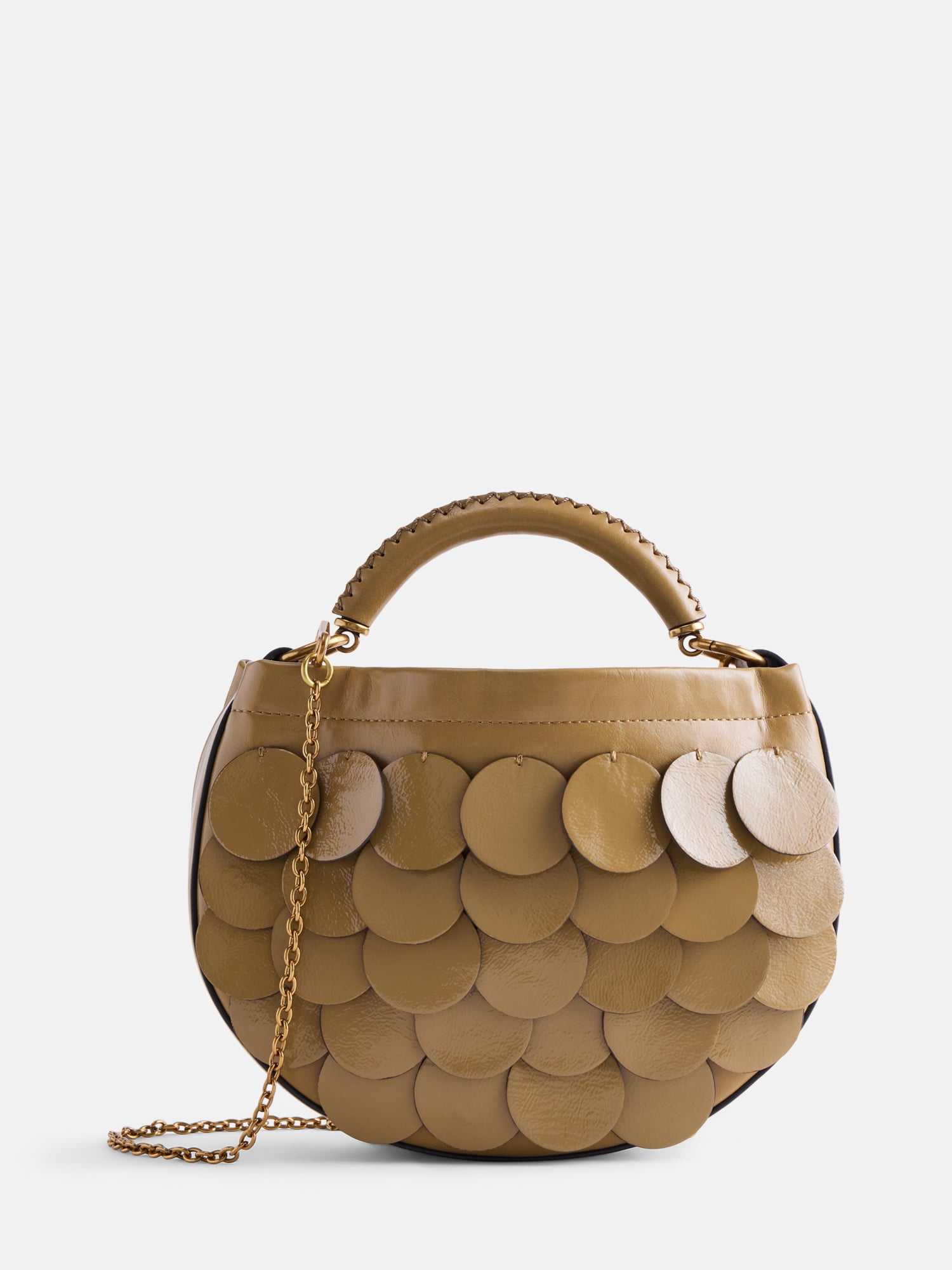 Scoop Women's Chain Top Handle Paillette Mini Handbag, Camel