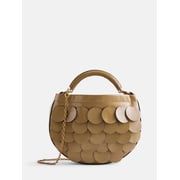 Scoop Womens Chain Top Handle Paillette Mini Handbag, Camel