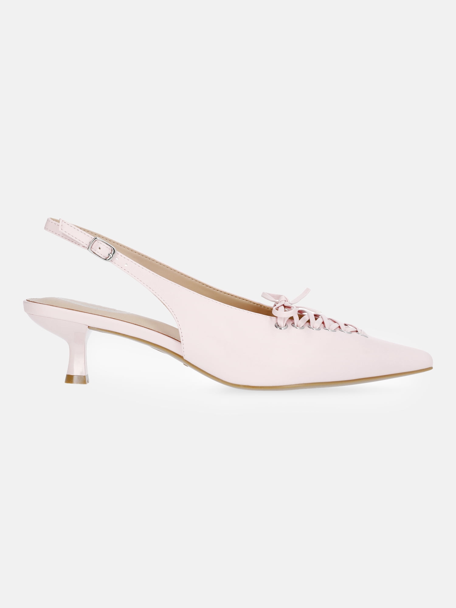 Scoop Women's Slingback Kitten Heels with Lace Up Accents
