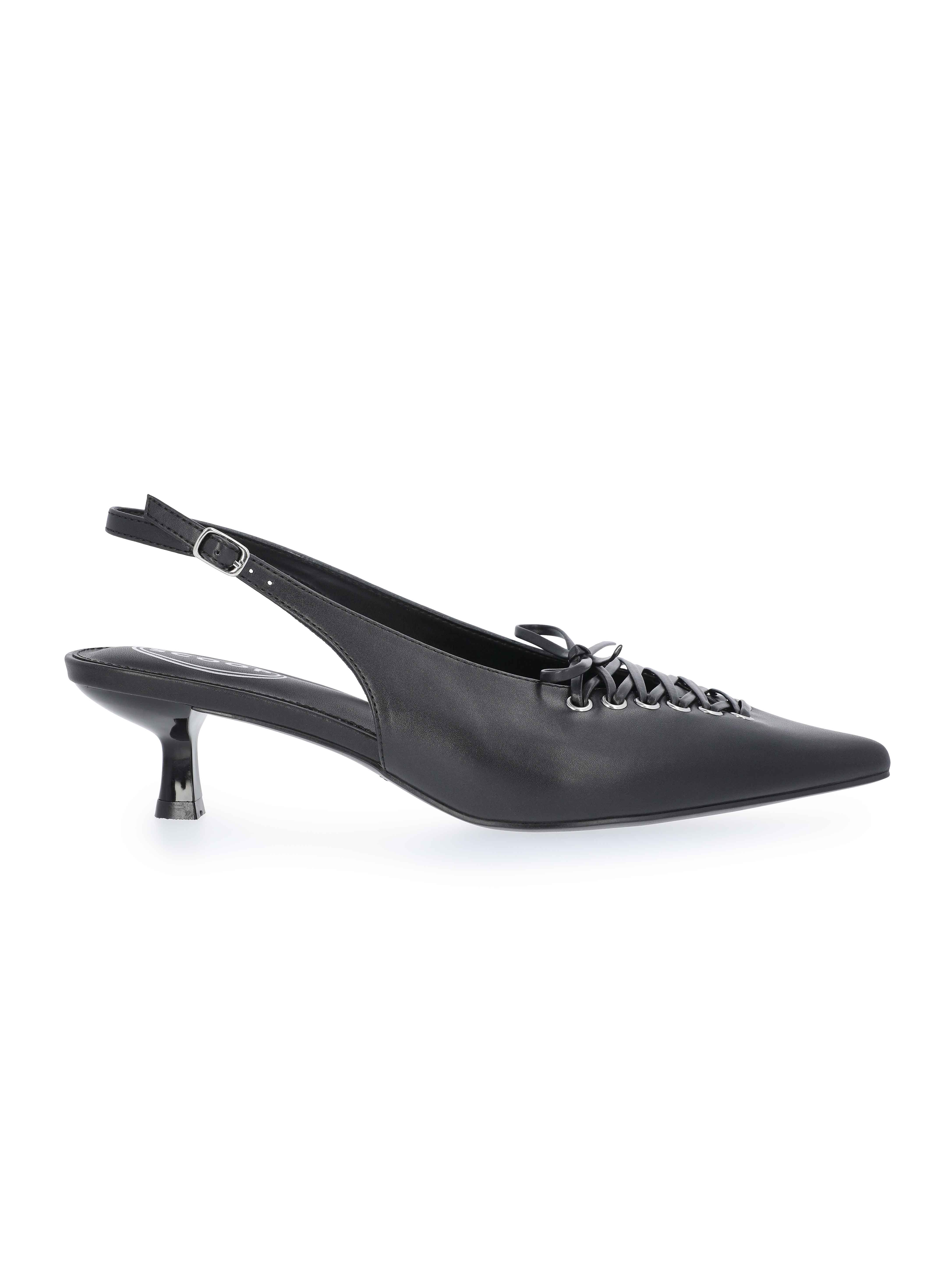 Scoop Women's Slingback Kitten Heels with Lace Up Accents