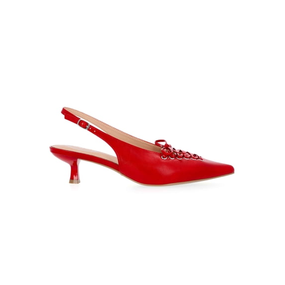 Scoop Women's Slingback Kitten Heels with Lace Up Accents