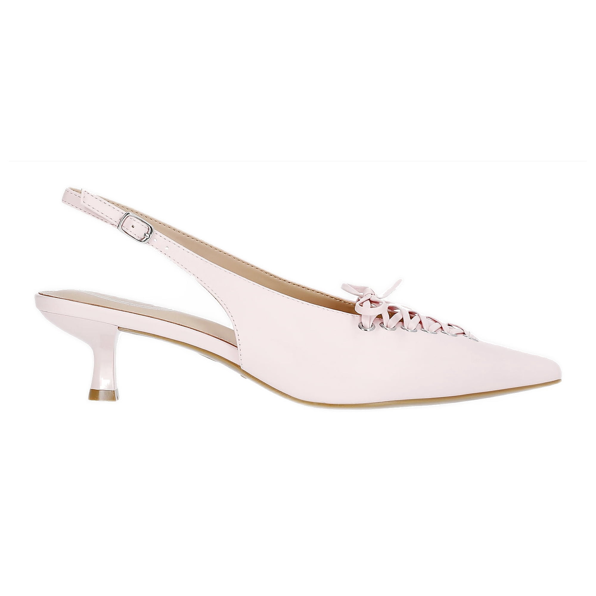 Scoop Women's Slingback Kitten Heels with Lace Up Accents