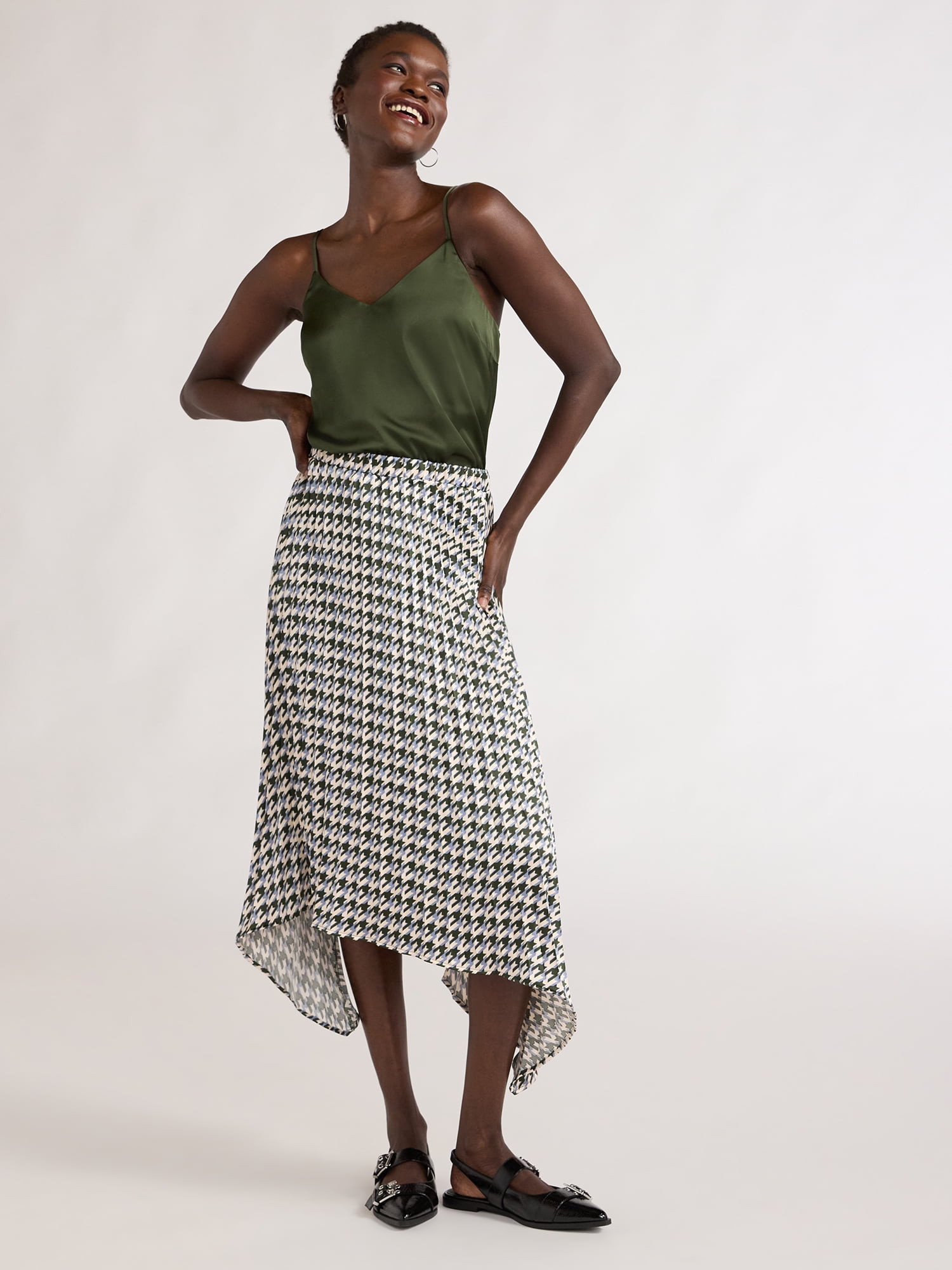 Scoop Women’s Pleated Midi Skirt, Sizes XS-XXL