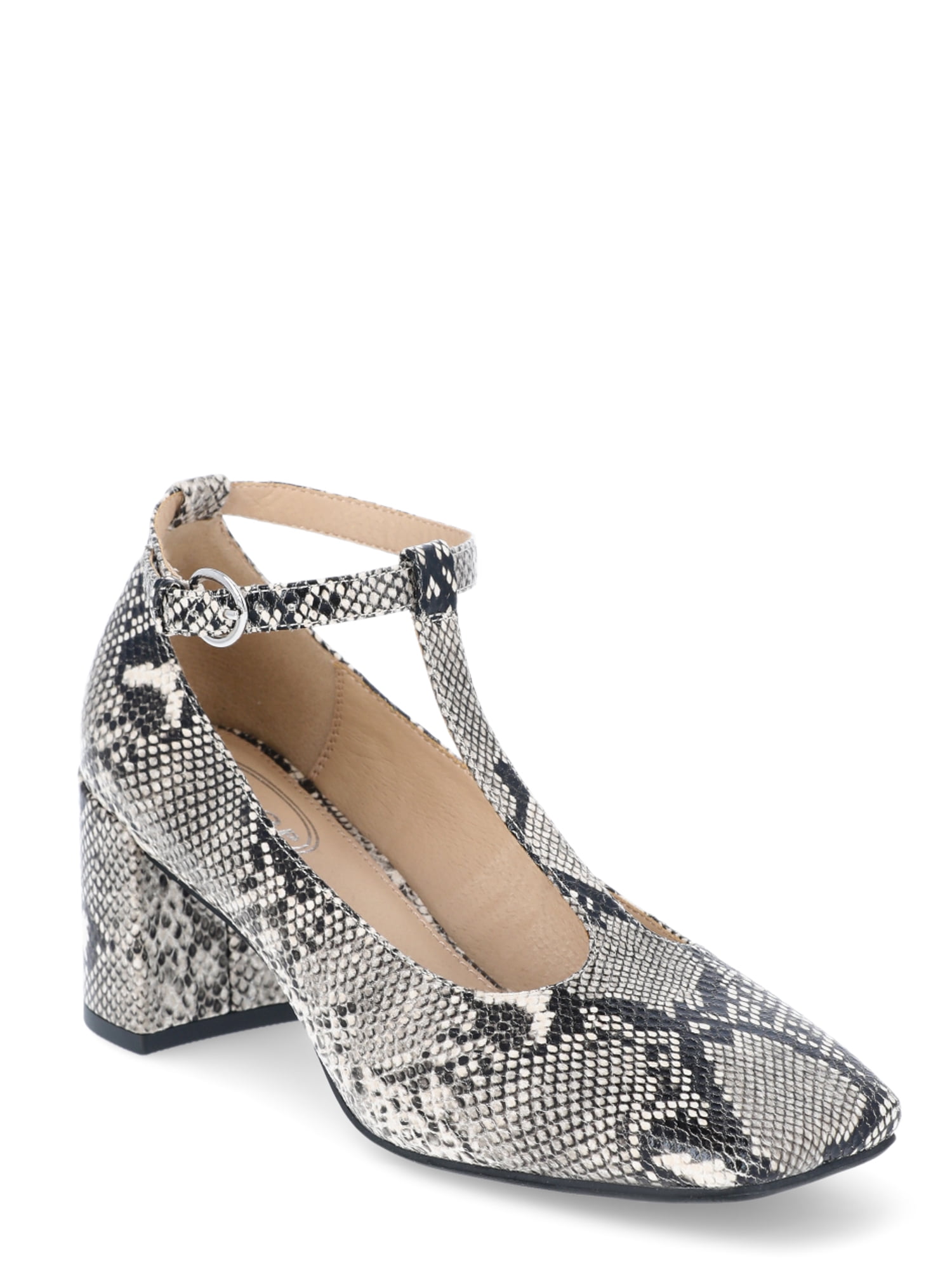 Scoop Women's Square Toe Block Heels with Adjustable Strap