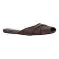 thumbnail image 1 of Scoop Women's Satin Slip On Peep Toe Flat Sandals, 1 of 3