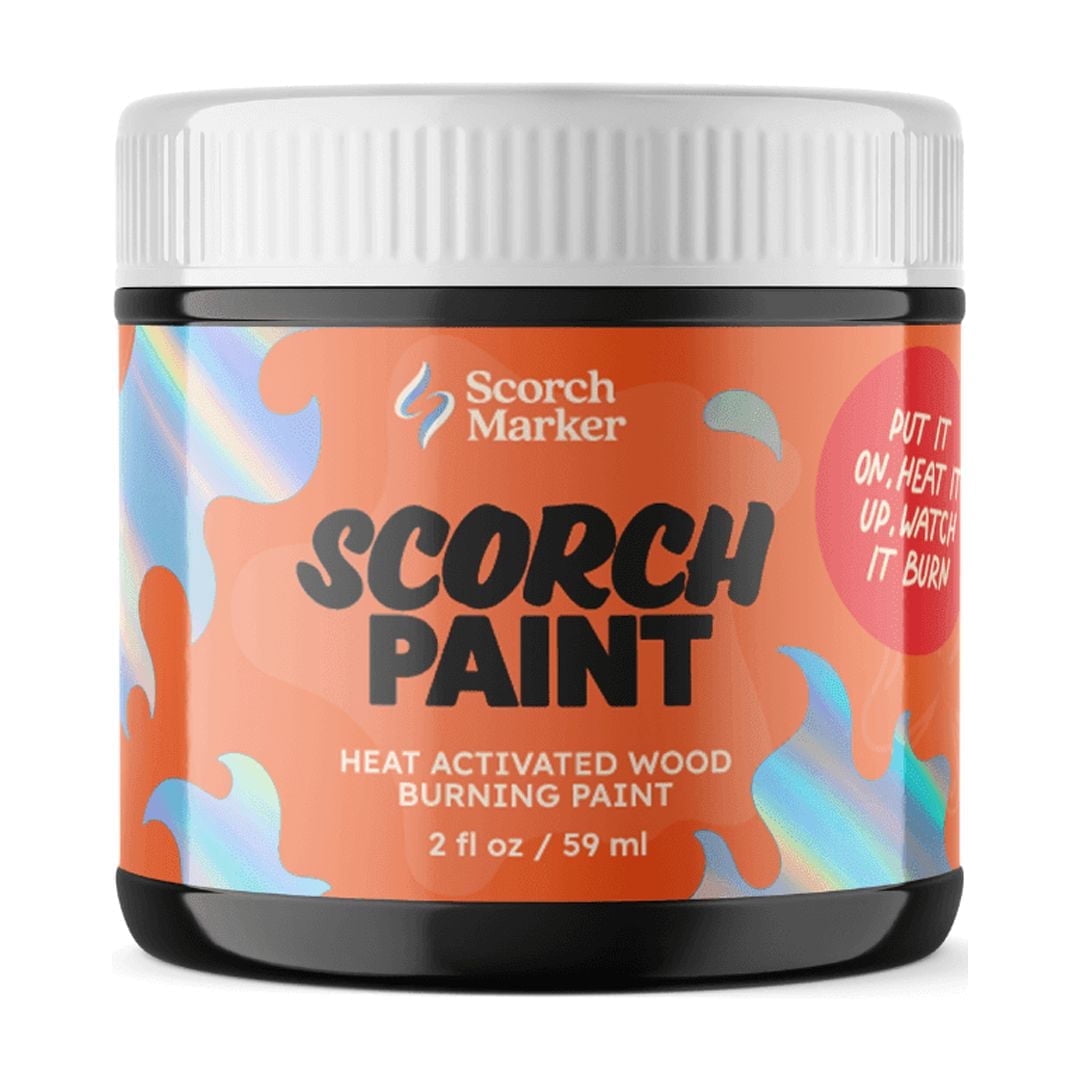 Scorch Marker SCORCH PAINT – Wood Burning Paint for Crafts, Stencils, DIY Projects & Pyrography | Water-Based, Safe, Easy to Use | 2 oz Jar