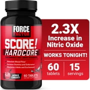 Force Factor SCORE! Hardcore, Nitric Oxide Booster for Men with L-Citrulline, Horny Goat Weed & Tongkat Ali to Boost Libido & Stamina, 60 Tablets