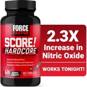 Force Factor SCORE! Hardcore, Nitric Oxide Booster for Men with L-Citrulline, Horny Goat Weed & Tongkat Ali to Boost Libido & Stamina, 60 Tablets