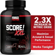 Force Factor SCORE! XXL, Nitric Oxide Booster for Men with L-Citrulline, Horny Goat Weed & Tribulus for Libido, Drive, Stamina & Energy, 60 Tablets