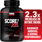 Force Factor SCORE! XXL, Nitric Oxide Booster for Men with L-Citrulline, Horny Goat Weed & Tribulus for Libido, Drive, Stamina & Energy, 60 Tablets