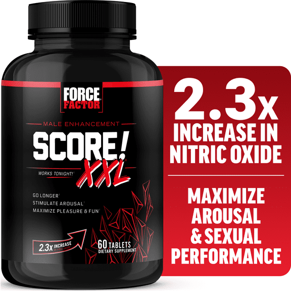 Force Factor SCORE! XXL, Nitric Oxide Booster for Men with L-Citrulline, Horny Goat Weed & Tribulus for Libido, Drive, Stamina & Energy, 60 Tablets