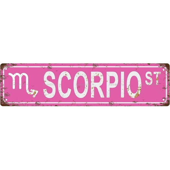 SCORPIO Star Sign Zodiac Sign Vintage Metal Tin Sign, Street Sign, Home Decor, Room Decor, Wall Decor, Bathroom Decor, Bar Decor, Cafe Decor, Garage Decor, 16 x 4 Inch