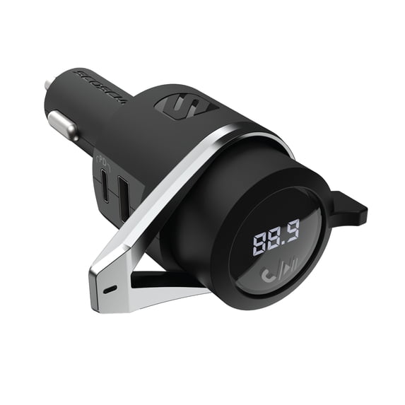 SCOSCHE BTFMPD3SR-SP USB-C Power Delivery Bluetooth Hands-Free Car Kit with Digital FM Transmitter