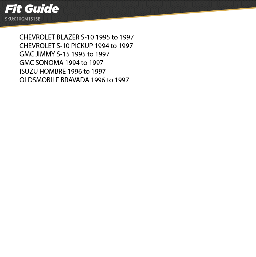 SCOSCHE GM1515B 199597 GM S15/10 Single DIN w/Pocket Install Dash Kit