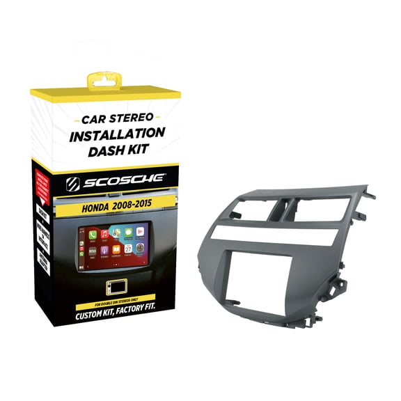 Scosche HA1707DCDGB Double DIN Dash Kit Compatible w/  08-15 Honda Accord w/ Dual Climate Control