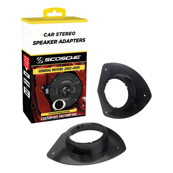 Scosche SAGTE6 5 1/4"- 6 1/2" Speaker Adapter Compatible with 2002 Trailblazer/Envoy/Bravada Black