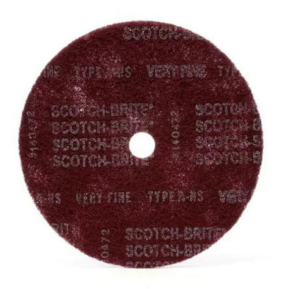 Scotch-Brite 405-048011-05795 12 x 1.25 in. High Strength Very Fine Disc, Maroon - Pack of 25