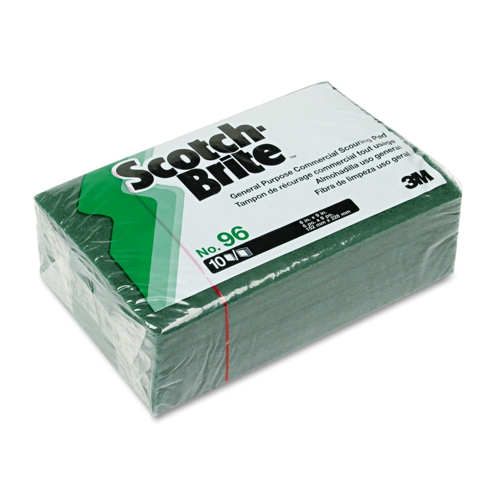 Green Microfiber General-Purpose Scouring Pads, Pack of 10