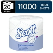 Scott Standard Roll Bulk Toilet Paper (13607), 2-Ply, Individually Wrapped, 20 Rolls of 550 Sheets