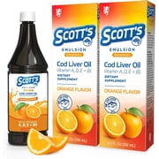 Scotts Emulsion Cod Liver Oil Orange Flavor 6.5 Fl Oz, 2-Pack