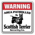 thumbnail image 1 of SignMission WD-12-SCOTTISH TERRIER 12 x 8 in. Area Patrolled Dog Guard Owner Pet Leash Gift Scottish Terrier Security Sign, 1 of 5