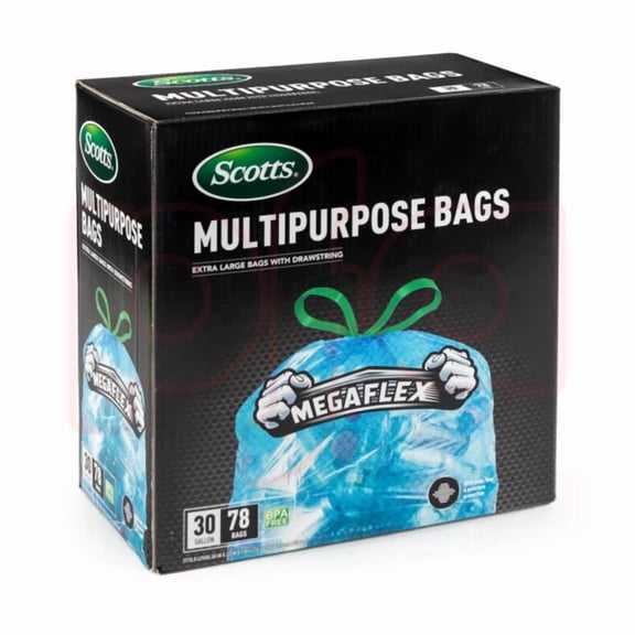 SCOTTS DRAWSTRING TRASH BAG FLEX 30 GAL 78CT - CLEAR BLUE