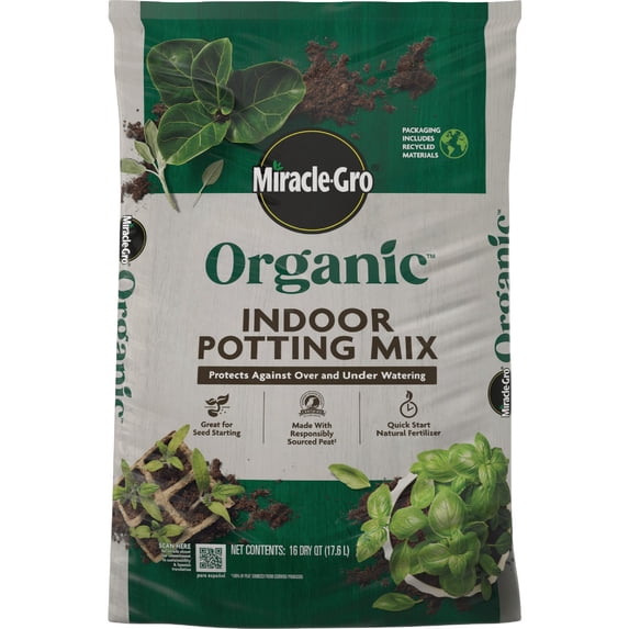 SCOTTS GROWING MEDIA Miracle-Gro Organic Indoor Potting Soil - Pack of 6