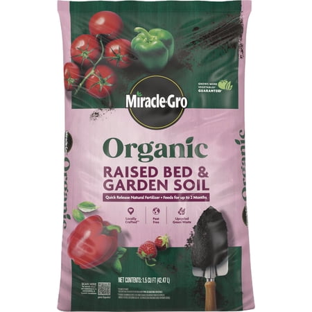 SCOTTS GROWING MEDIA Miracle-Gro Organic Raised Bed & Garden Soil - Single Pack