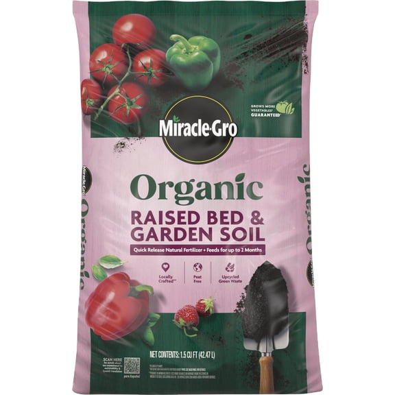 SCOTTS GROWING MEDIA Miracle-Gro Organic Raised Bed & Garden Soil - Single Pack