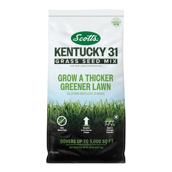 Scotts Kentucky 31 Grass Seed Mix, For New Lawns or Overseeding, 20 lbs.
