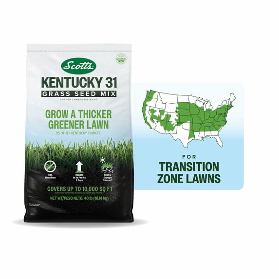 Scotts® Kentucky 31 Grass Seed Mix, For New Lawns or Overseeding, 40 lbs.