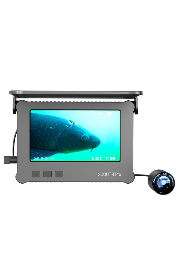SCOUT 4 Pro Underwater Camera, 4.3-Inch IPS Screen, 160 Wide Angle, Infrared Night Vision, Fishing Observation, Black