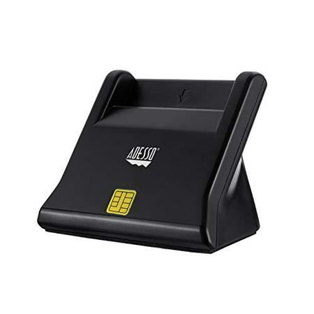 Adesso SCR-300 Desktop Smart ID Credit Card Reader CAC Card Reader Military, DOD USB Common Access CAC, Compatible with Windows, Mac OS