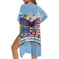 thumbnail image 1 of SCRAWLGOD 250th Anniversary Womens Swimsuit Coverup Eagle American Flag Print Open Front Long Bathing Suit Cover Up Tropical Floral Print Quick Dry Breathable Beach Cover Up for Summer, 1 of 6