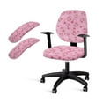 thumbnail image 1 of SCRAWLGOD 4 Pieces Stretch Computer Chair Cover with Arm Slipcovers Removable Desk Chair Seat Covers Dustproof Comfortable Swivel Chair Protector, Axolotl Cherry Heart Pink, 1 of 7