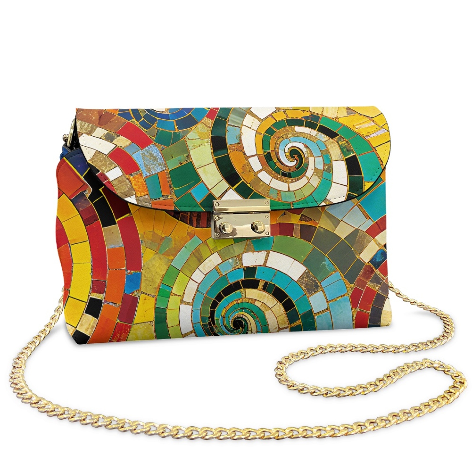 SCRAWLGOD Abstract Geometry Spiral Print Crossbody bags for Women Waterproof Casual Crossbody Purse Lightweight Stain Resistant Shoulder Bag Easy to Clean Shoulder Purses