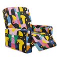 thumbnail image 1 of SCRAWLGOD Abstract Geometry Yellow Pink Stretch Recliner Covers Lazyboy Chair Cover for Reclining Chair Couch Soft Furniture Protector 4 Pieces Slipcovers with Elastic Band, 1 of 7