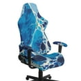 thumbnail image 1 of SCRAWLGOD Abstract Marble Print Blue Pattern Gaming Chair Cover, Dustproof Computer Chair Cover with Armrest Cover Stretchable Chair Covers Rotating Chair Protection Universal Fit, 1 of 7
