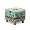 thumbnail image 1 of SCRAWLGOD American Tribal Beige Blue Ottoman Cover, Scratch Resistant Cube Ottoman Sofa Cover with Non Slip Bottom Soft Foot Stool Protection Universal Fit for Most Footrest Sofa, 1 of 7