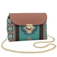 thumbnail image 1 of SCRAWLGOD American Tribal Cyan Brown Small Crossbody Bags for Women Leather Cell Phone Purse Crossover Shoulder Bag Crossbody Travel Purse with Detachable Strap, 1 of 7