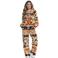thumbnail image 1 of SCRAWLGOD American Tribal Highland Cattle Cow Print Brown Womens 2 Piece Outfits Sweatsuit Turtleneck Pullover Sweatshirt Joggers Pants Tracksuit Set Fashion Casual Matching Lounge Sets, S, 1 of 7